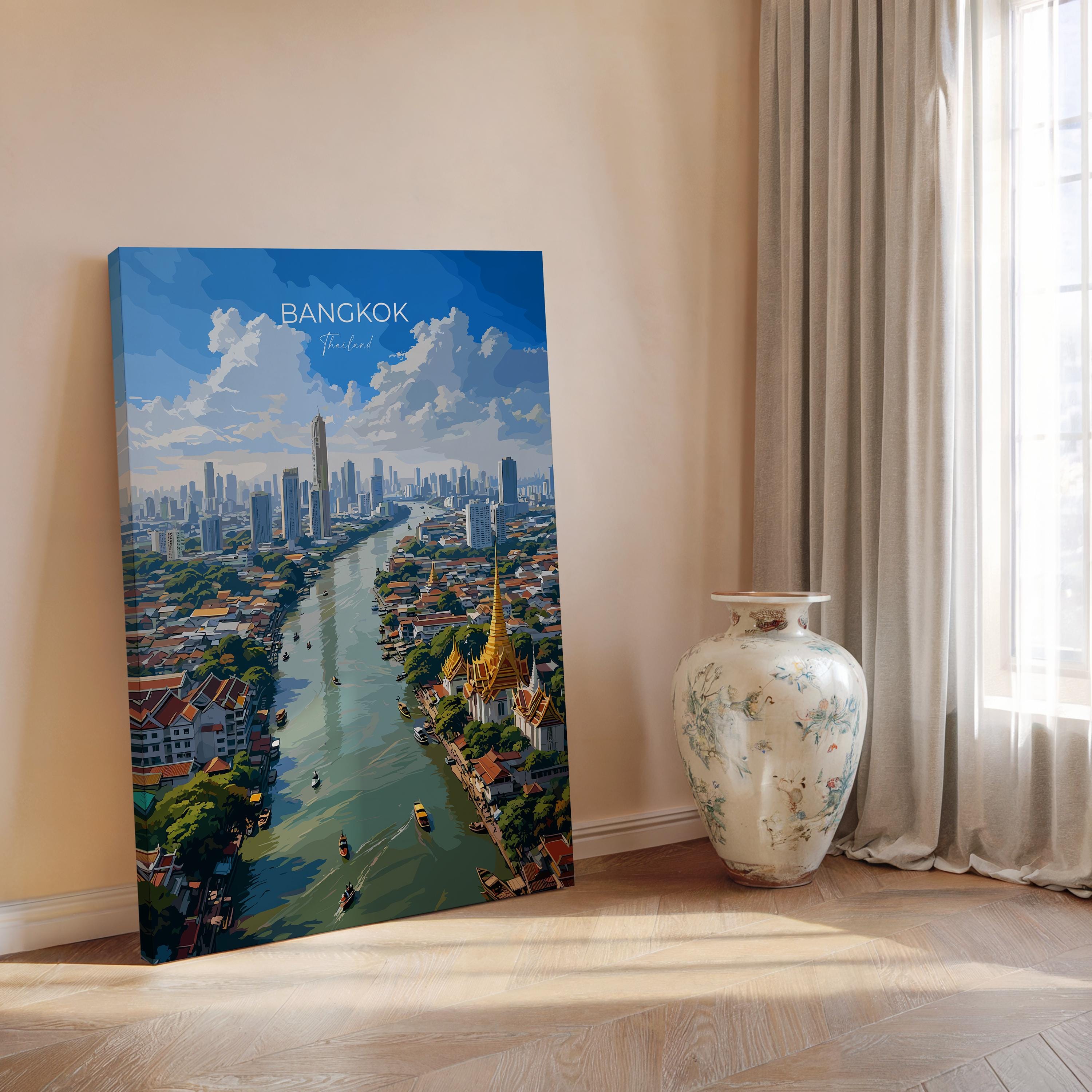 Bangkok Print Wall Art, Bangkok Travel Poster, Thailand Wall Art, Bangkok Art Lovers Gift, Thailand Gift