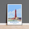 Blackpool Travel Poster Wall Art, Travel Print of Blackpool, England, Lancashire Seaside Art Lovers Gift, Travel Art Gift NQ Media Designs