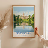 Nottingham University Travel Poster, University of Nottingham Wall Art, Historic UK University Illustration, Nottingham Gift