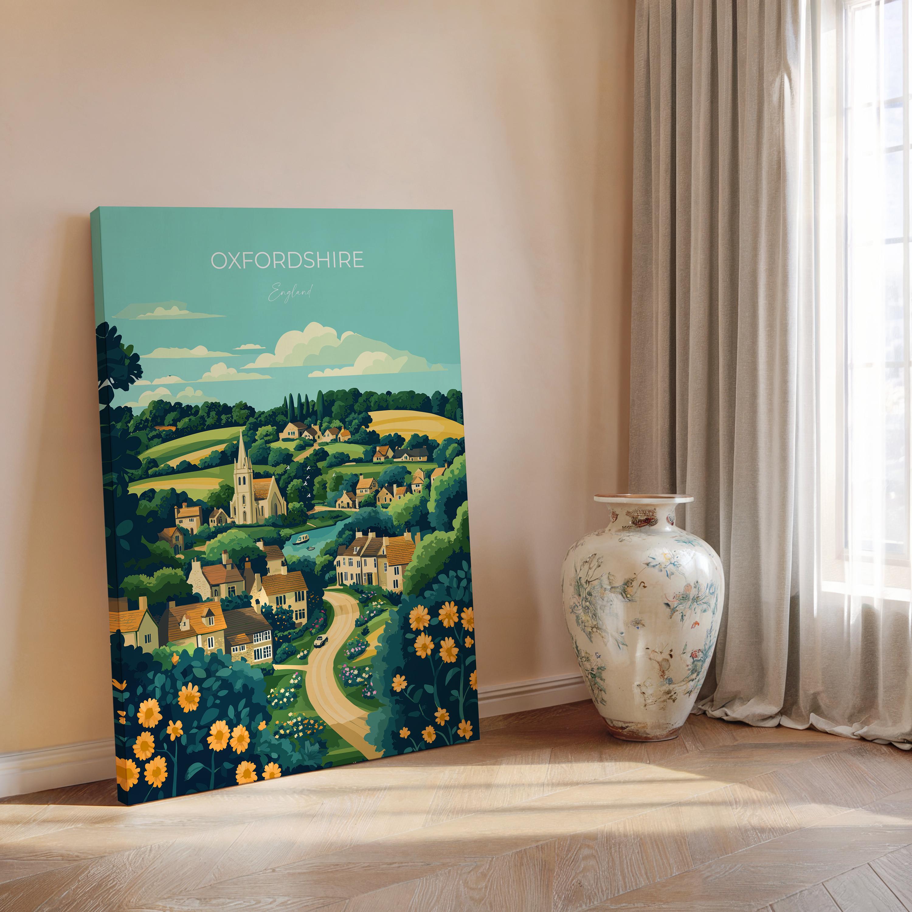 Oxfordshire Travel Print Wall Art, Oxfordshire Travel Poster, English Countryside Art Gift, Wall Art Print NQ Media Designs