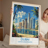 Dubai Travel Print, Travel Poster of Dubai, Dubai Marina Art lovers Gift, UAE Wall Art Gift