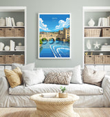 Bath Travel Print, Travel Poster of Bath, England, Cotswolds Art, English City Gift, Avon Wall Art Print NQ Media Designs