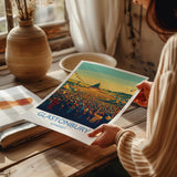 Glastonbury Travel Print, Travel Poster of Glastonbury, Somerset, England, Glastonbury Art, Festival Art Gift, Somerset Wall Art Print NQ Media Designs