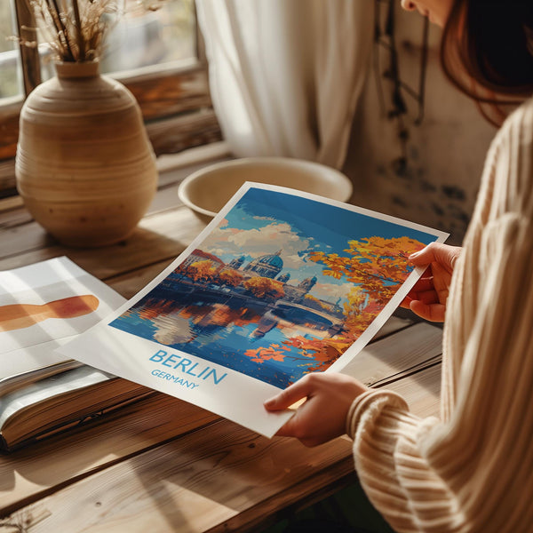 Berlin Travel Print Wall Art, Travel Poster of Berlin, Berlin Art Lovers Gift, Germany Art Gift