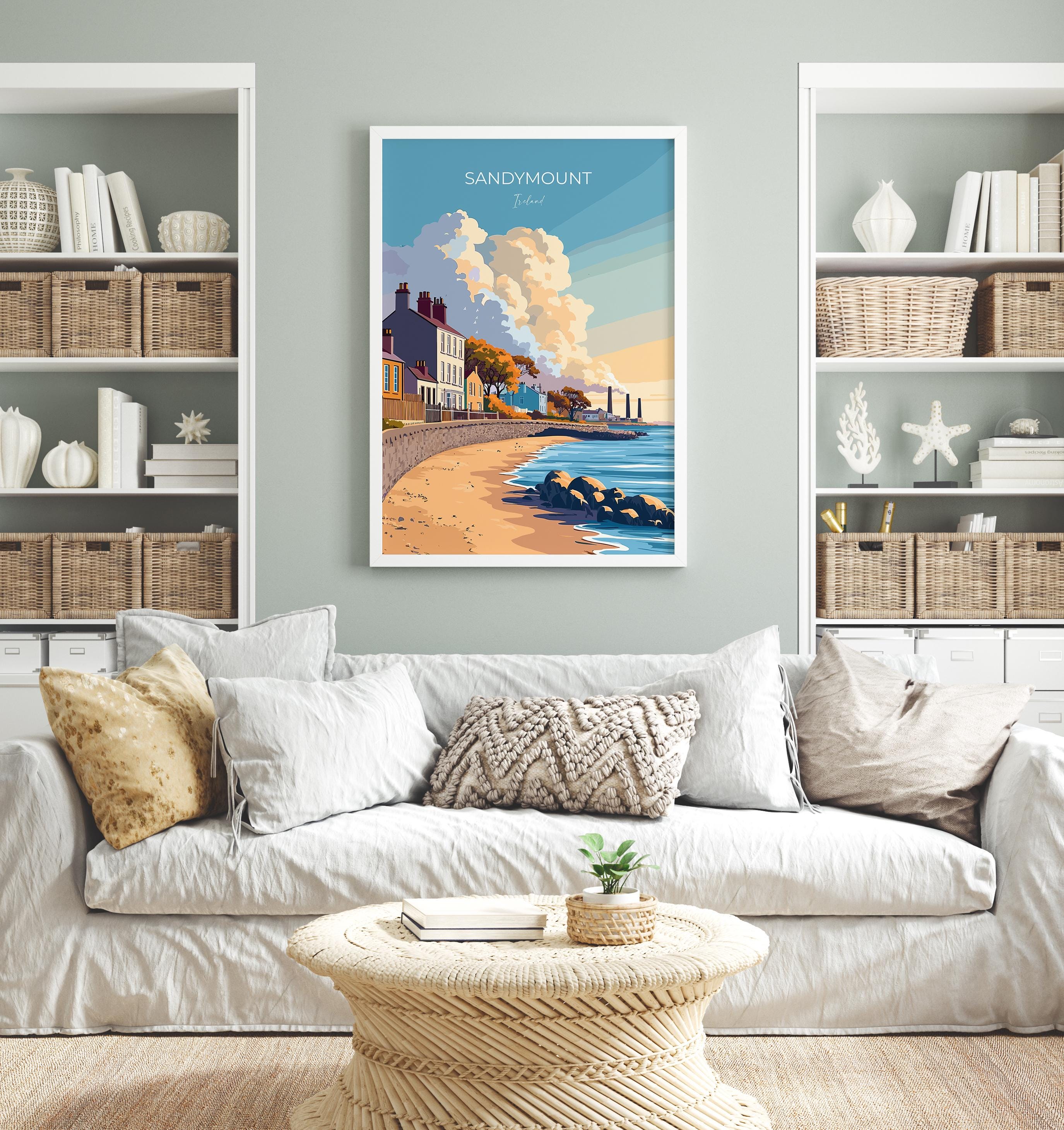 Sandymount Print, Travel Poster of Sandymount, Dublin Art, Ireland Coast, Travel Wall Art Gift NQ Media Designs