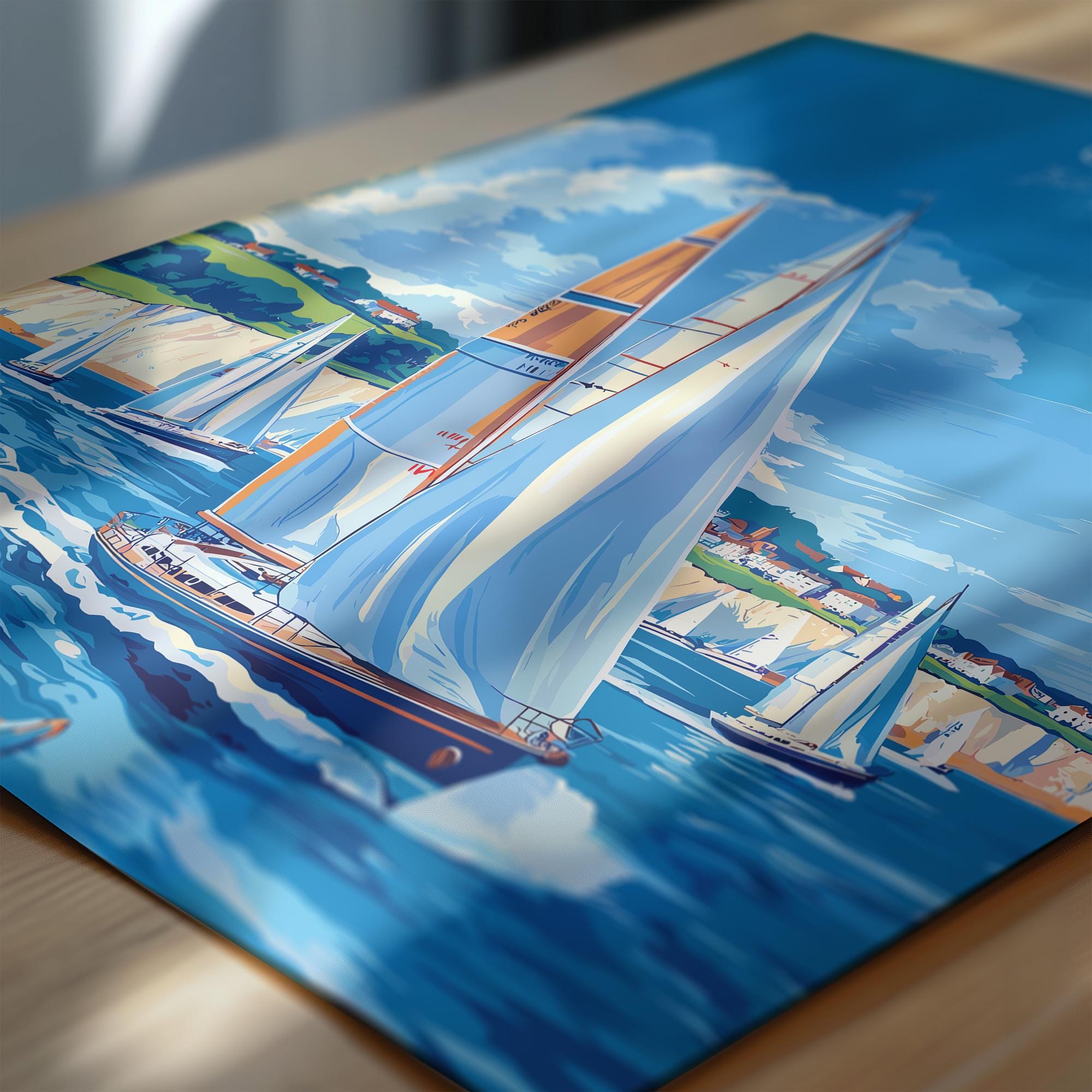 Cowes Travel Poster Wall Art, Travel Print of Cowes, Cowes Art Lovers Gift, Sailing Art, Isle of Wight Gift, NQ Media Designs