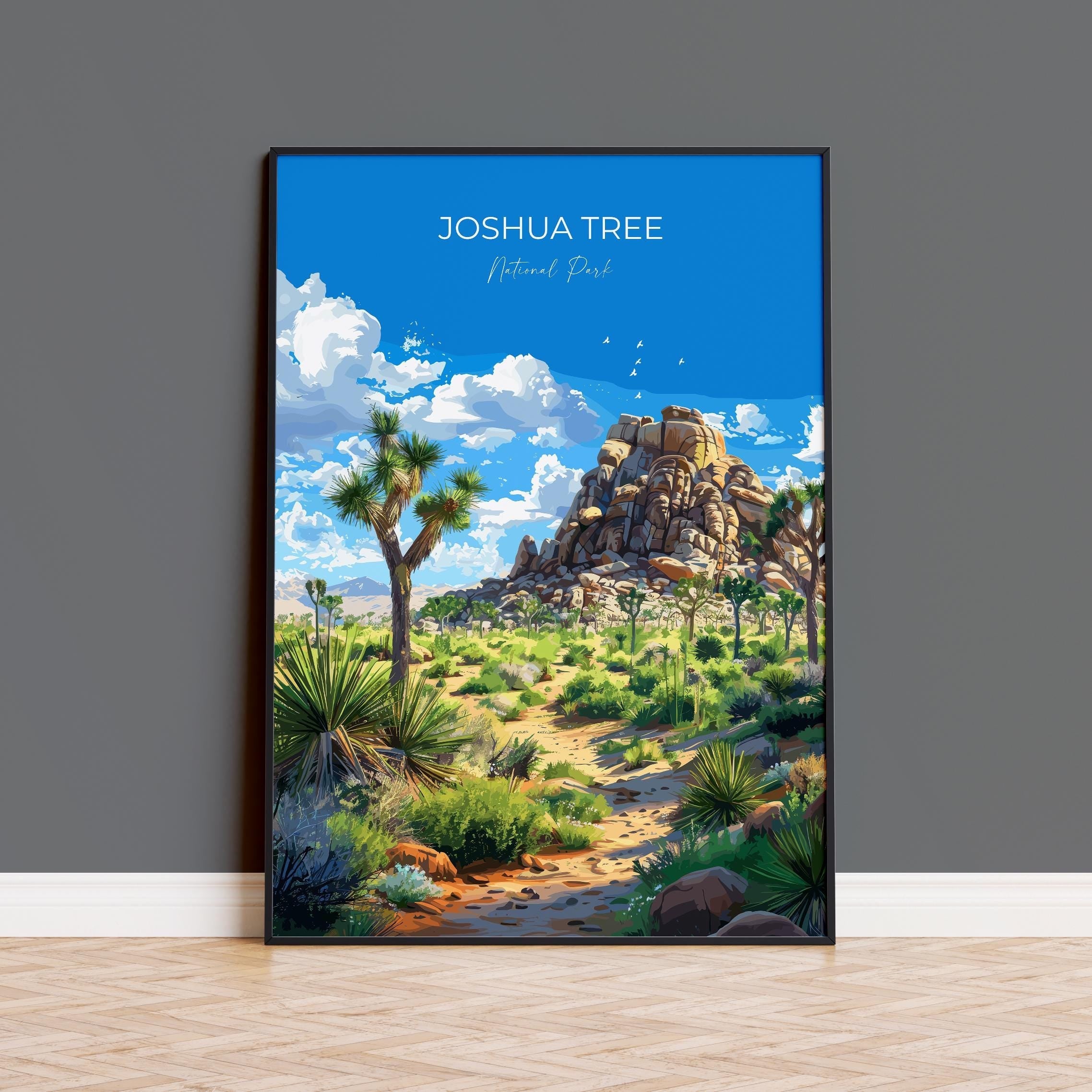 Joshua Tree National Park Travel Print Wall Art, Travel Poster of Joshua Tree, National Park Art Lovers Gift, California, USA, Wall Art Gift NQ Media Designs