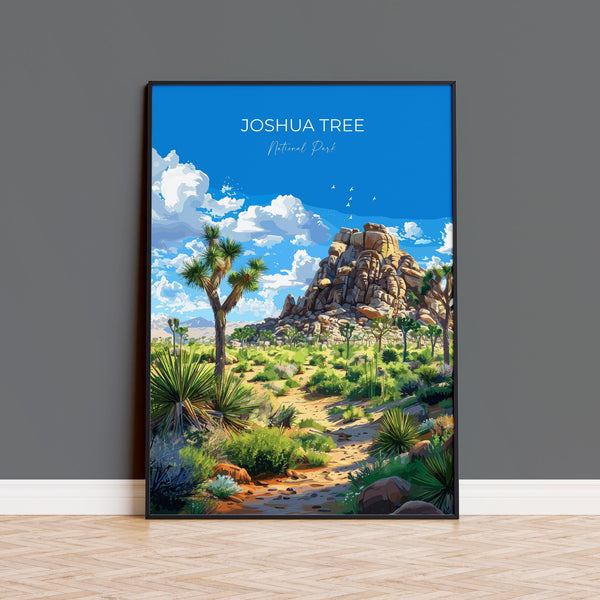 Joshua Tree National Park Travel Print Wall Art, Travel Poster of Joshua Tree, National Park Art Lovers Gift, California, USA, Wall Art Gift