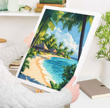 Maldives Travel Poster, Travel Print of Maldives, Indian Ocean Island Art, Maldives Wall Art Gift, NQ Media Designs