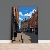 Leeds Travel Wall Art Poster, Travel Print of Leeds, West Yorkshire Wall Print, English City Art Gift NQ Media Designs