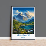 Kebnekaise Sweden Travel Poster, Swedish Lapland Mountain Wall Art, Kebnekaise Print, Scandinavian Landscape, Nordic Travel Poster