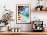 Zanzibar Travel Print, Travel Poster of Zanzibar, Indian Ocean Island Art, Zanzibar Wall Art Gift, NQ Media Designs