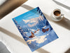 Lapland Travel Poster, Travel Print of Lapland, Scandinavia Poster, Lapland Art Gift, Finland Art Lovers Travel Gift