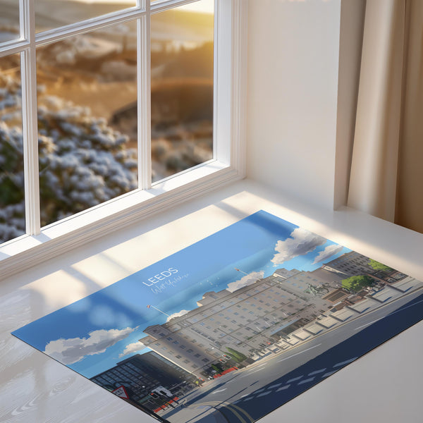 Leeds City Art Print, Leeds City Square, West Yorkshire Landscape Poster, England UK City Travel Decor