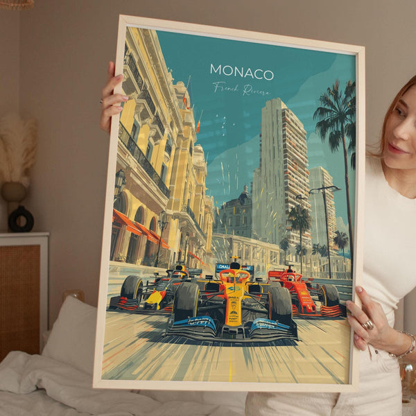 Monaco Travel Print Wall Art, Monaco Print, Monaco Motor Racing Grand Prix Gift Art, Monaco F1 Racing ArtPoster, Monaco Travel Wall Decor