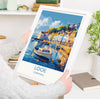 Looe Travel Print, Travel Poster of Looe, England, Cornwall Art, Looe Art Lovers Gift, Wall Art Print