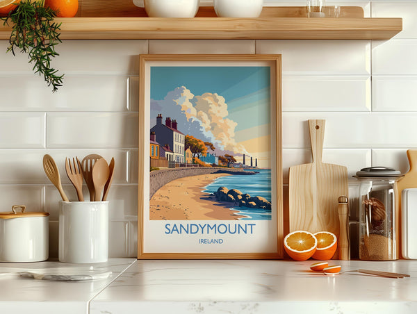 Sandymount Poster, Travel Print of Sandymount, Dublin, Ireland Coast, Travel Wall Art Gift