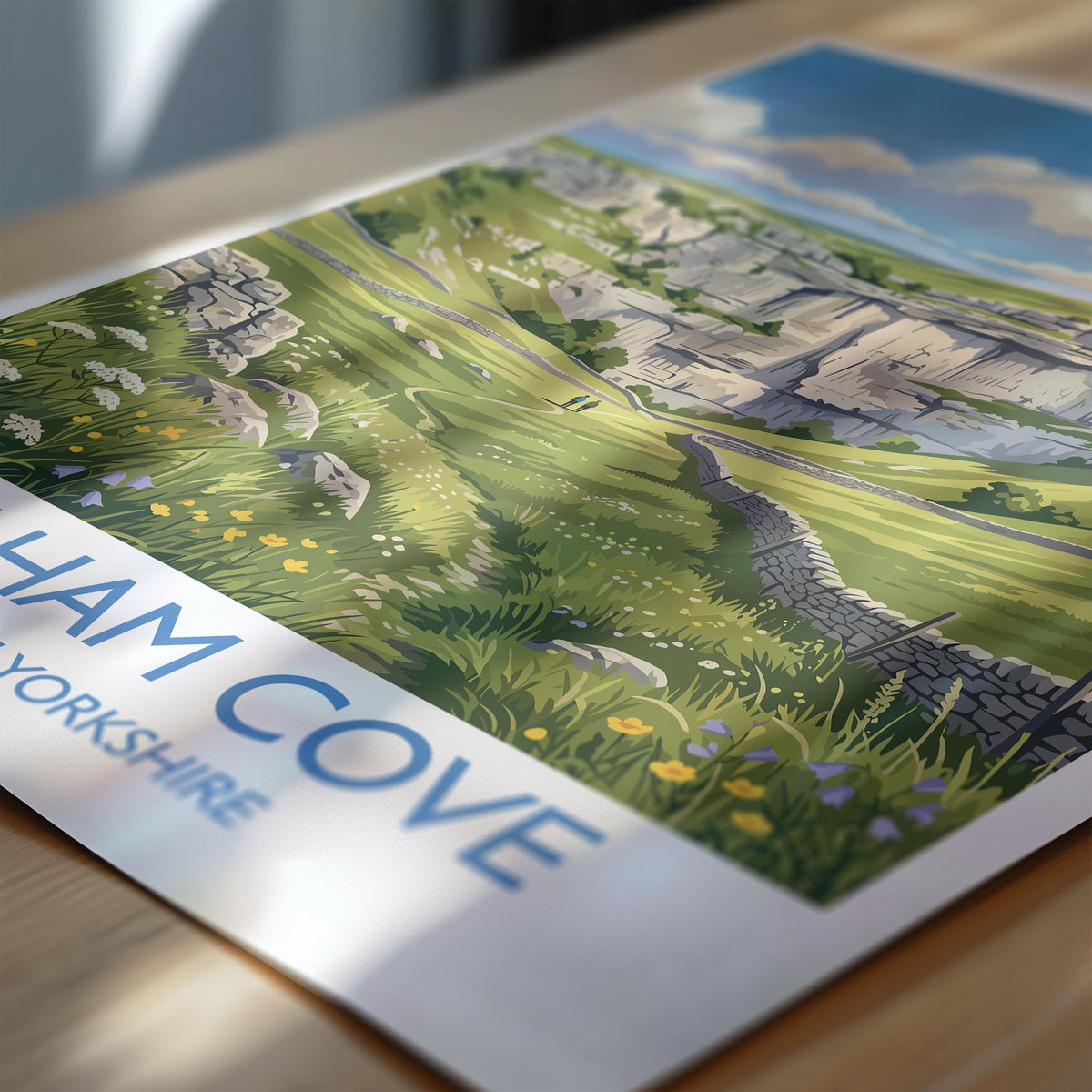 Malham Cove Travel Print | Limestone Pavement, Yorkshire Wall Art