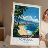 Acapulco Travel Print Wall Art, Poster of Acapulco, Mexico Coast Art Gift, Mexico Cities Art, NQ Media Designs