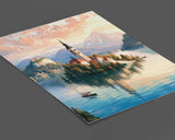 Lake Bled Travel Poster, Travel Print of Lake Bled, Slovenia, Slovenia Art, Lake Bled Gift, Wall Art Print NQ Media Designs