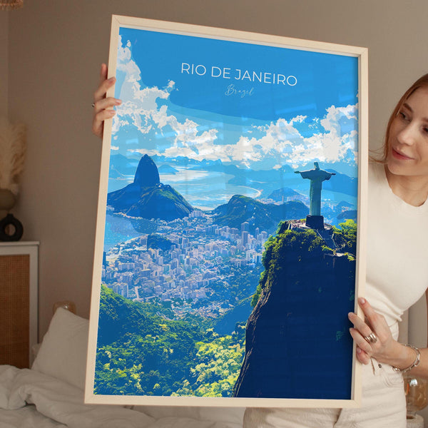 Rio De Janeiro Travel Poster, Travel Print of Rio De Janeiro , Brazil City Poster, Rio De JaneiroWall Art Lovers Gift, Brazil Art Gift