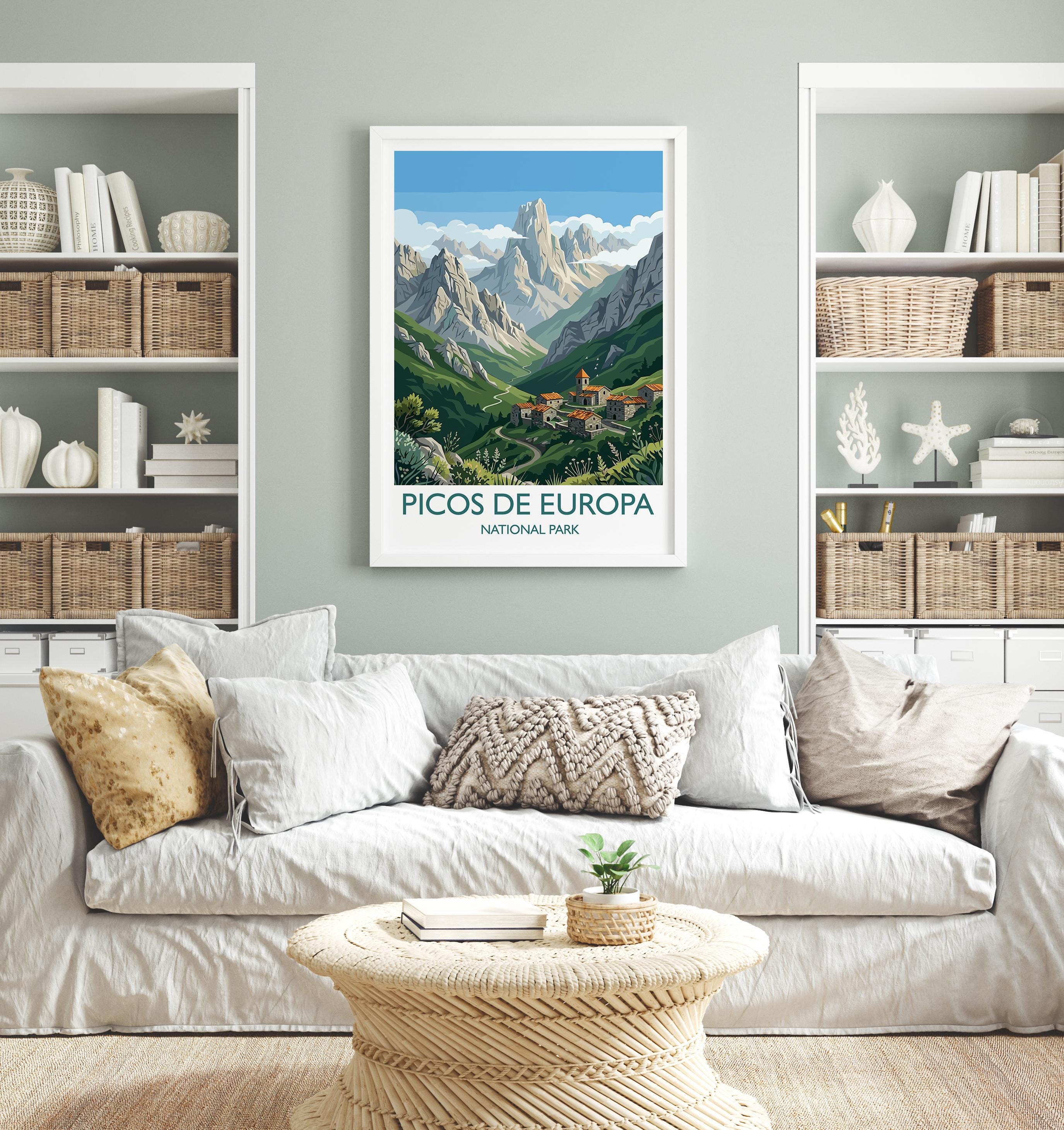 Picos De Europa National Park Travel Print Wall ArtTravel Poster of Picos De Europa, Spain Art Lovers Gift, Wall Art Print NQ Media Designs