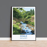 Edale Village, Peak District Travel Print Wall Art, Travel Poster of Peak District Art Lovers Gift, English Countryside NQ Media Designs