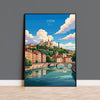 Lyon France Poster, Fourvière Wall Art, Vieux Lyon Print, France Travel Poster, Lyon Gift