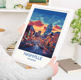 Nashville Travel Print Wall Art, Travel Poster of Nashville, Nashville Art Lovers Gift, Tennessee USA Art Gift NQ Media Designs