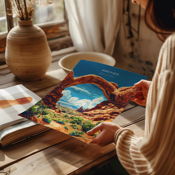 Arches National Park Travel Print Wall Art, Travel Poster of Arches, National Park Art Lovers Gift, Utah, USA, Travel Wall Art Gift