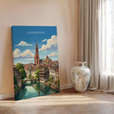 Strasbourg Poster, Petite France Wall Art, Alsace Print, France Travel Poster, Strasbourg Gift