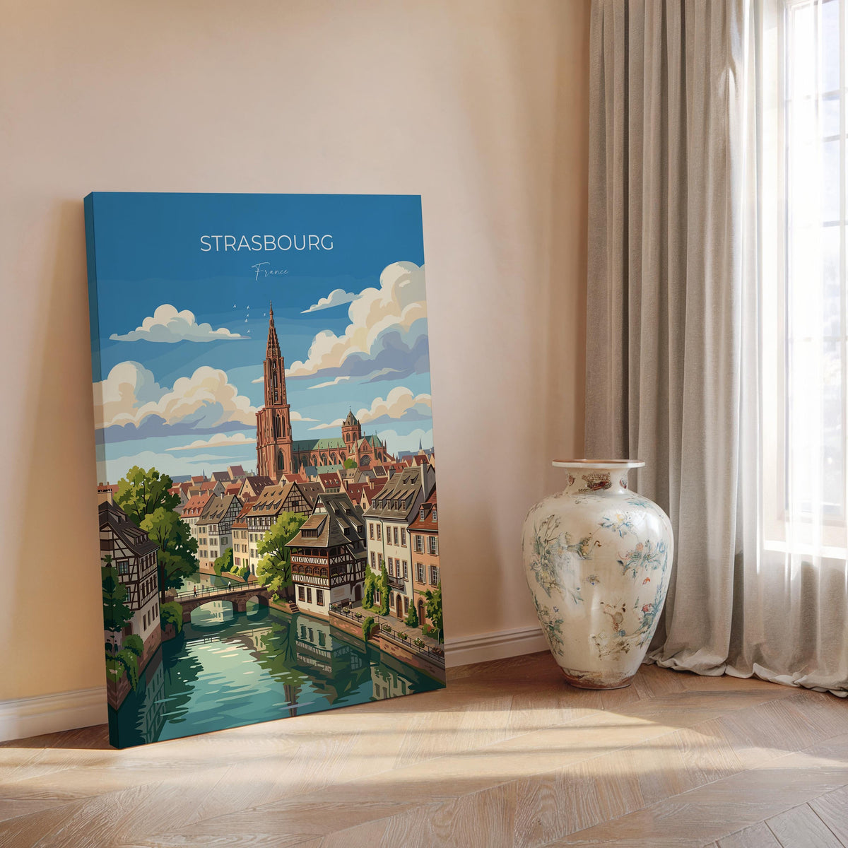Strasbourg Poster, Petite France Wall Art, Alsace Print, France Travel Poster, Strasbourg Gift
