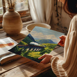 Glenfinnan Viaduct Travel Poster Wall Art, Scottish Highlands Art, Railway Bridge Print, Scotland Landscape, Steam Train Decor Artwork NQ Media Designs