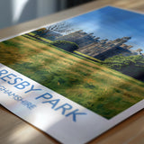 Thoresby Park Travel Poster Wall Art, Travel Print of Thoresby Park, Thoresby Hall, Nottinghamshire, England, English Countryside Art Gift NQ Media Designs