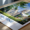 Wimborne Travel Print, Travel Poster of Wimborne, England, Wimborne Minster, Dorset Coast Art, Dorset Gift, Wall Art Print