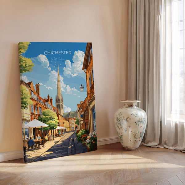 Chichester Travel Print Wall Art, West Sussex Travel Poster, English Countryside Art Gift, Wall Art Print