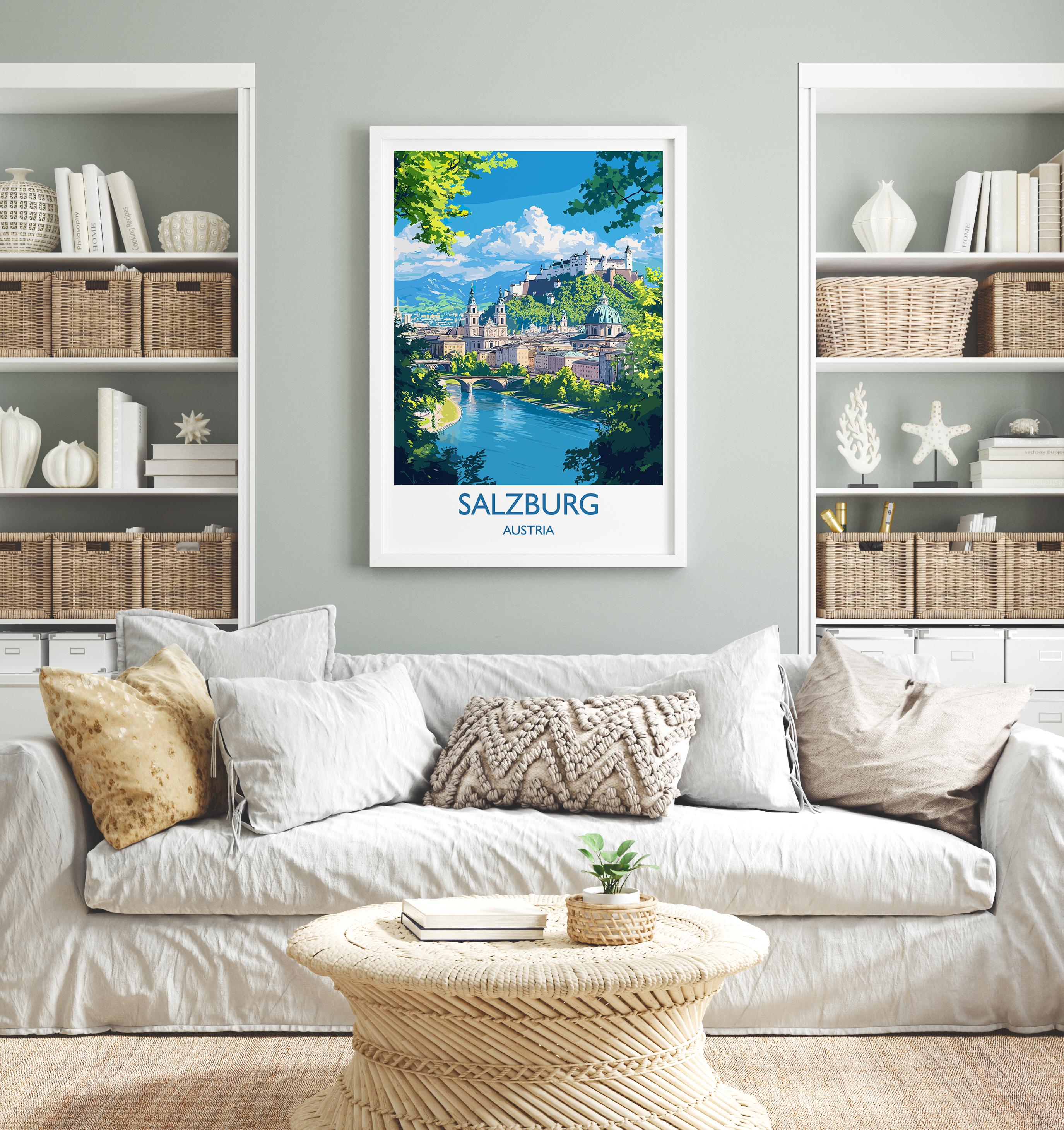 Salzburg Poster, Travel Print of Salzburg, Austria, Salzburg Art Gift, Travel Europe Gift NQ Media Designs