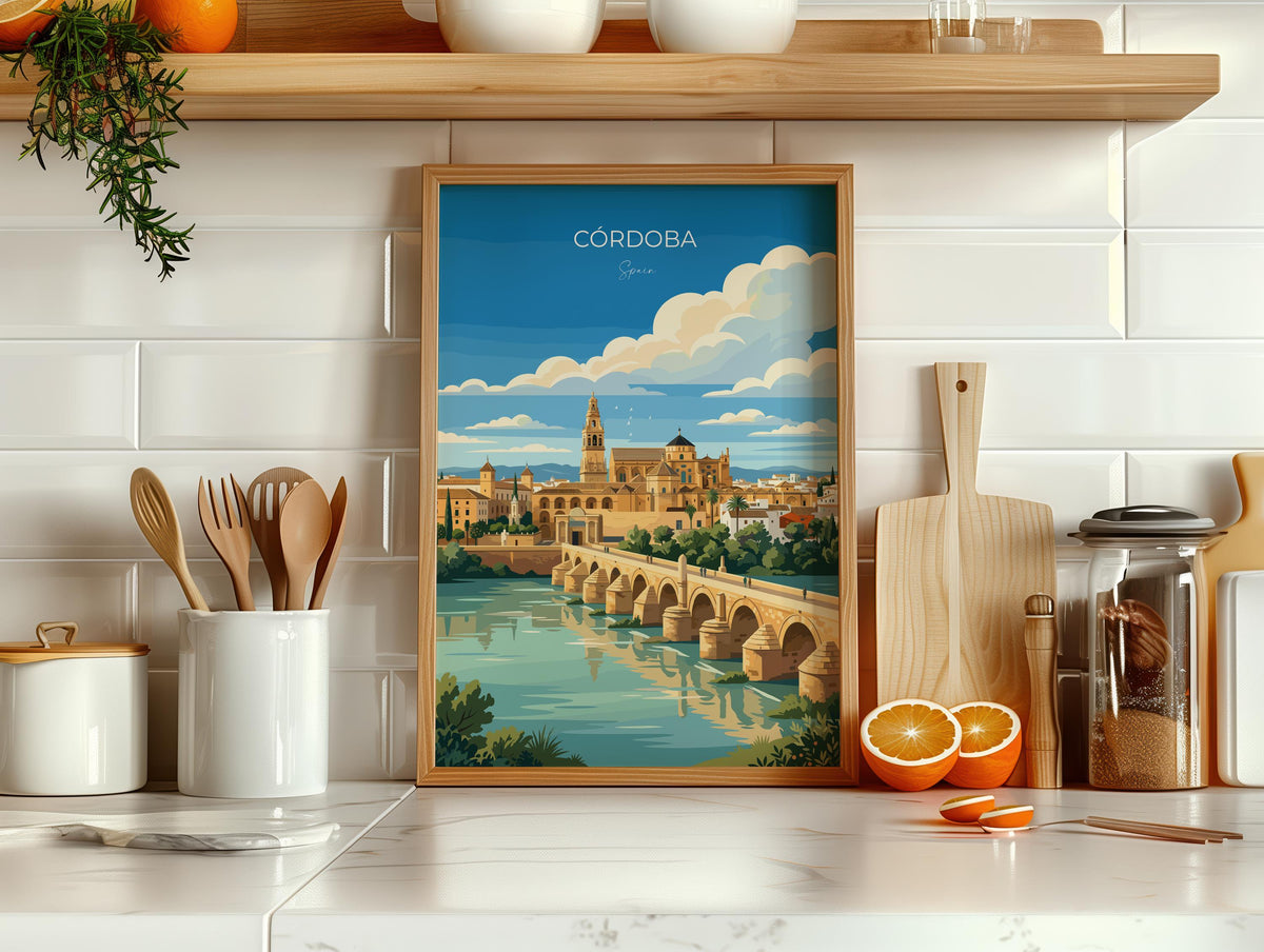 Cordoba Spain Poster, Mezquita Wall Art, Andalusia Print, Spain Travel Poster, Cordoba Gift
