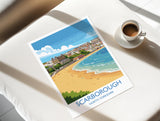 Scarborough Beach Travel Print, Travel Poster of Scarborough, North Yorkshire Gift, England, Scarborough Gift, Wall Art Print NQ Media Designs