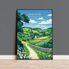 Derbyshire Travel Print Wall Art, Derbyshire Travel Poster, English Countryside Art Gift, Wall Art Print NQ Media Designs
