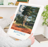 Boti Falls Print, Travel Poster of Boti Falls, Three headed Palm Tree, Ghana, Africa Art Lovers Travel Gift NQ Media Designs