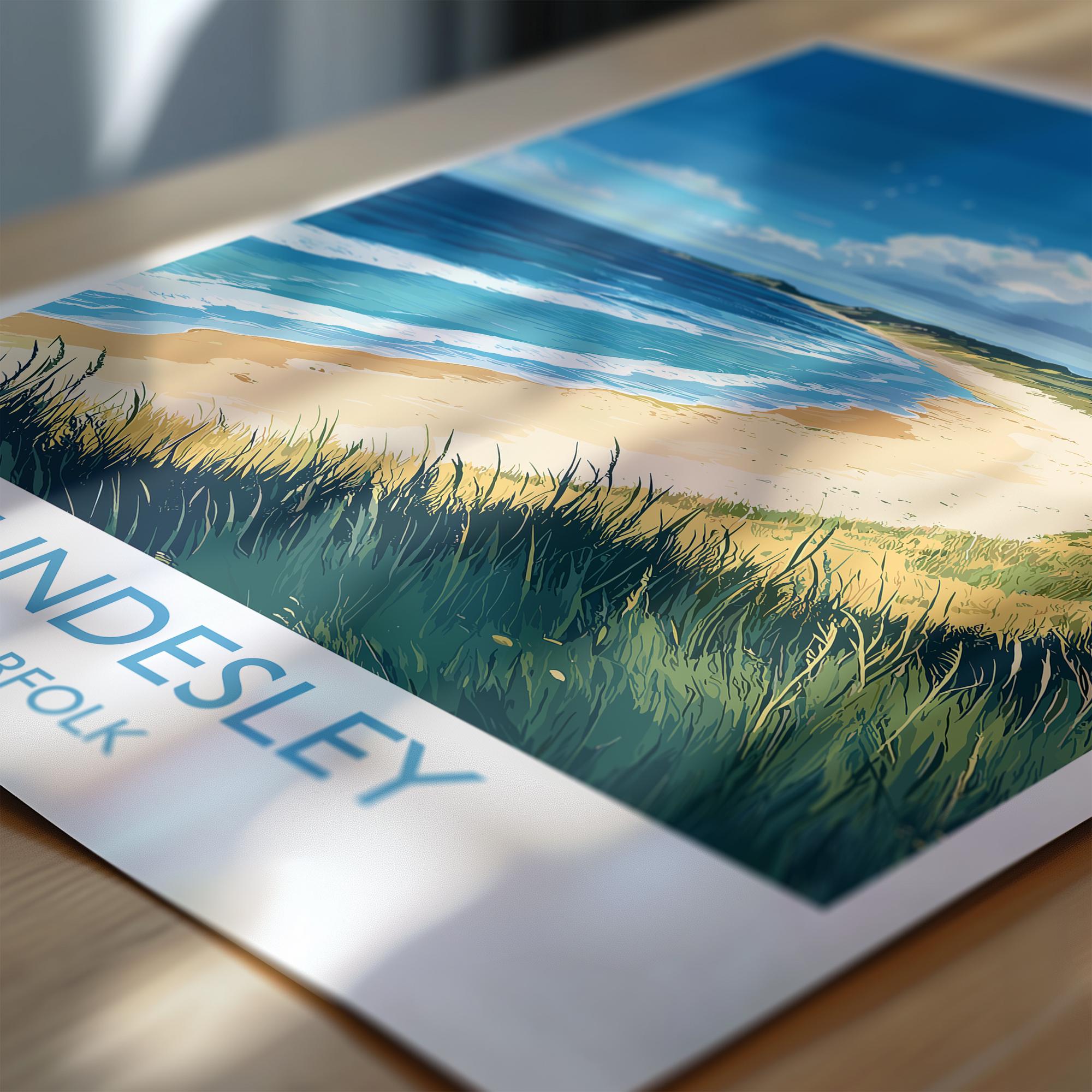 Mundesley Beach Travel Print, Travel Poster of Mundesley, Norfolk Gift, England, Norfolk Art, Mundesley Beach Gift, Wall Art Print NQ Media Designs