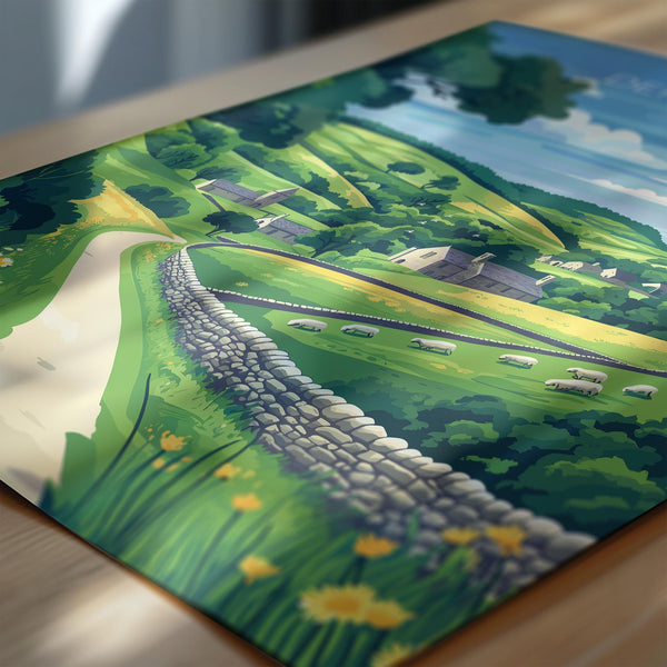 Derbyshire Travel Print Wall Art, Derbyshire Travel Poster, English Countryside Art Gift, Wall Art Print