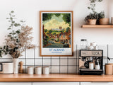 St Albans Travel Poster Wall Art, Travel Print of St Albans, Hertfordshire, England, English Cathedral City Gift NQ Media Designs