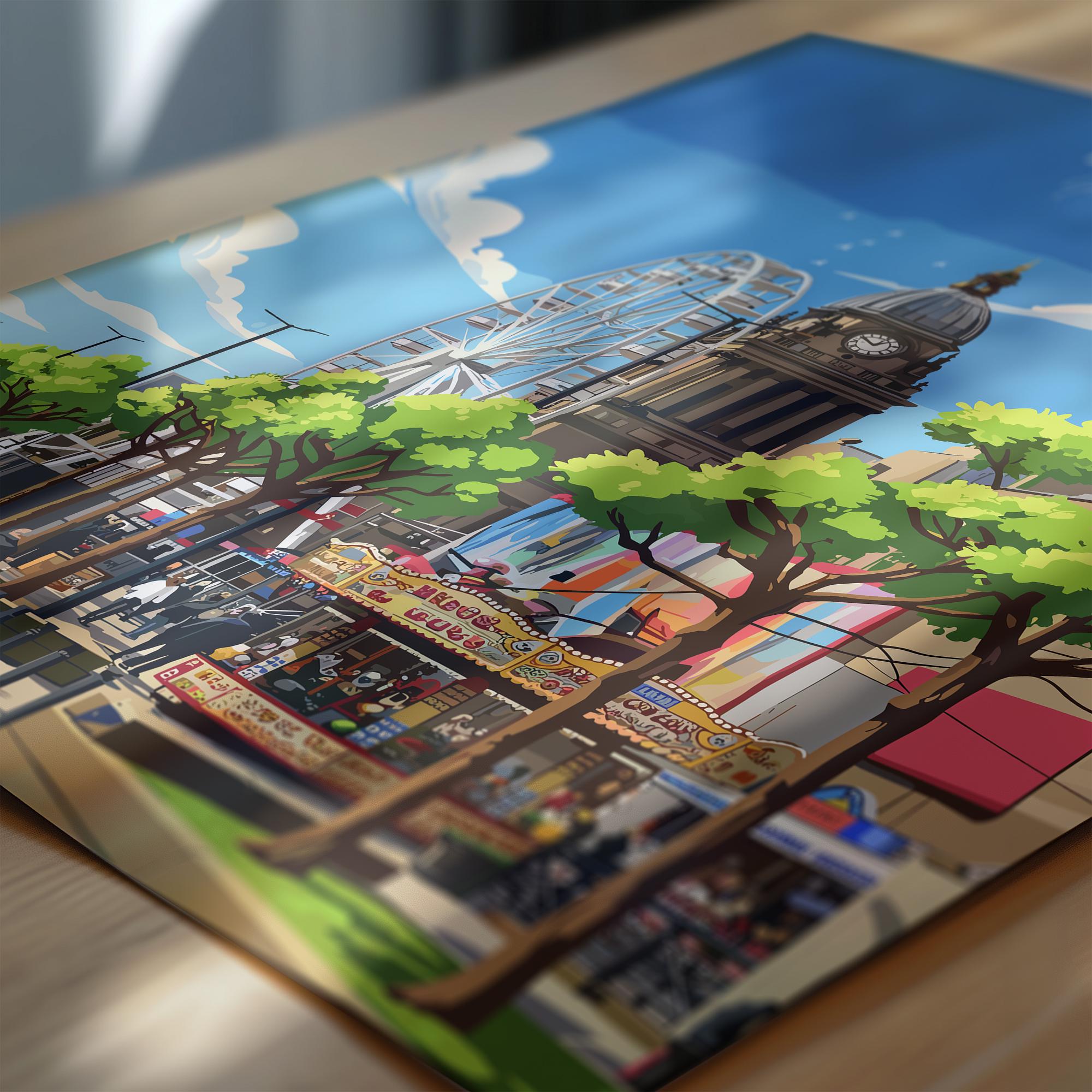 Leeds Travel Wall Art Poster, Travel Print of Leeds, West Yorkshire Wall Print, English City Art Gift NQ Media Designs