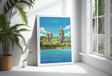 Truro Travel Poster, Travel Print of Truro, England, Cornwall Art, Truro Cathedral Art Lovers Gift, Wall Art Print NQ Media Designs