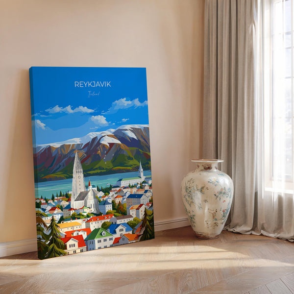 Reykjavik Print Wall Art, Reykjavik Travel Poster, Iceland Wall Art, Reykjavik Art Lovers Gift, Iceland Gift