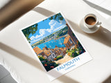 Falmouth Travel Print, Travel Poster of Falmouth, England, Cornwall Art, Falmouth Art Lovers Gift, Wall Art Print NQ Media Designs
