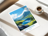 Snowdon Travel Poster, Snowdon Travel Print, Wales, Welsh Art, Snowdonia Gift, Wall Art Print NQ Media Designs