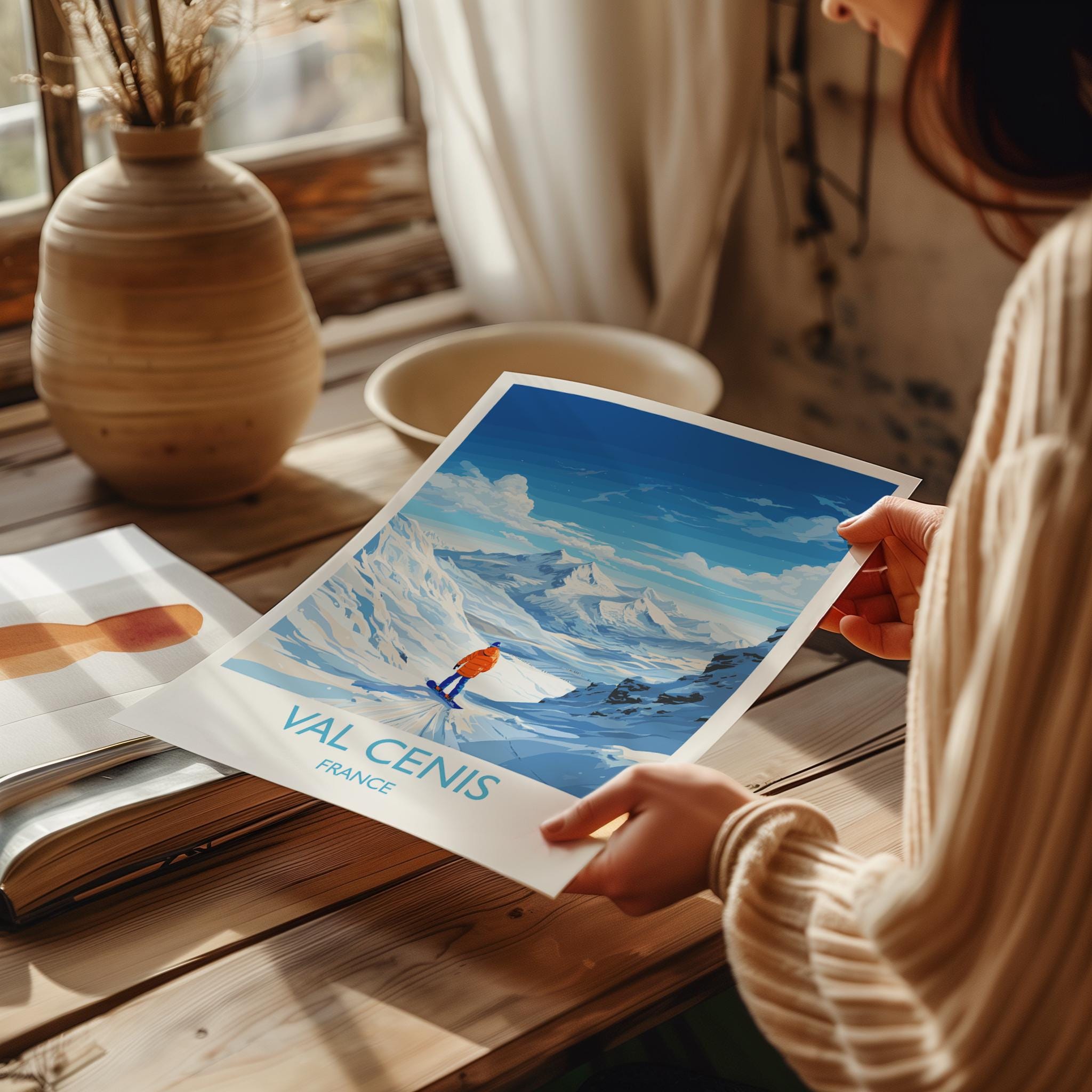 Val Cenis Wall Art Travel Poster, Travel Print of Val Cenis, Ski Poster, Val Cenis Art Gift, France Ski Art Travel Gift NQ Media Designs